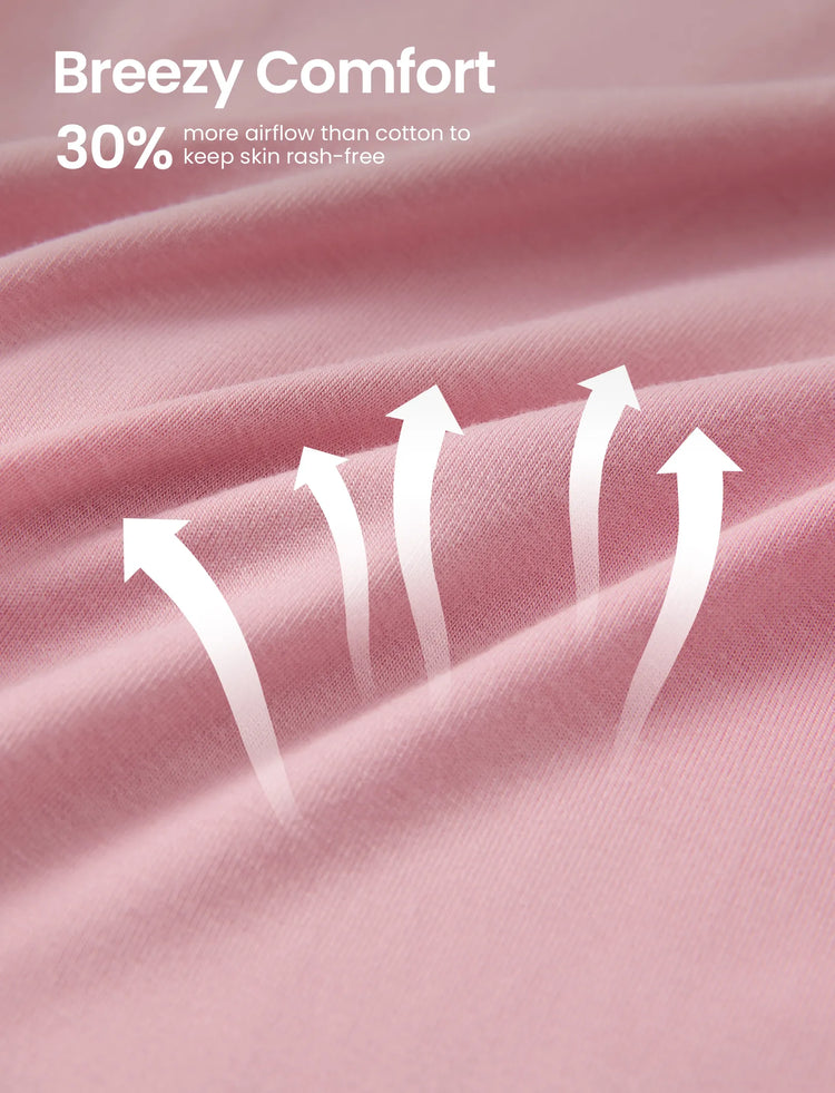 Kids Baby / Girl Bamboo Pajamas With Childlike Print (Snug-Fitting) Pink