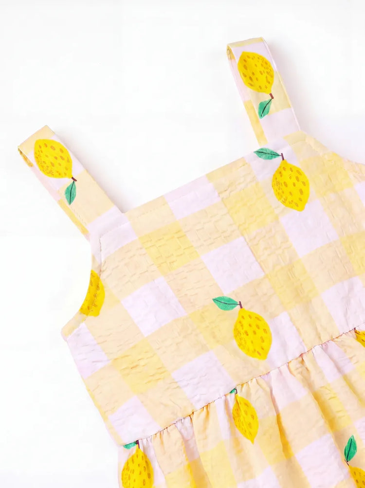 Fresh Market Baby Girl Lemon Print Dress Yellow