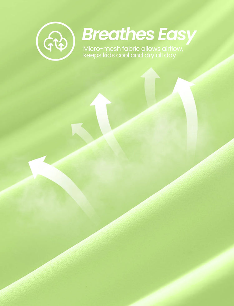 T-shirt de sport à manches courtes PatPat Lightflow Activewear pour garçon, ultra léger et à séchage rapide, vert