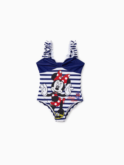 Toddler Girl Disney Mickey and Friends Sibling Set Boys/Girls Character Stripped Swimsuit Dark Blue