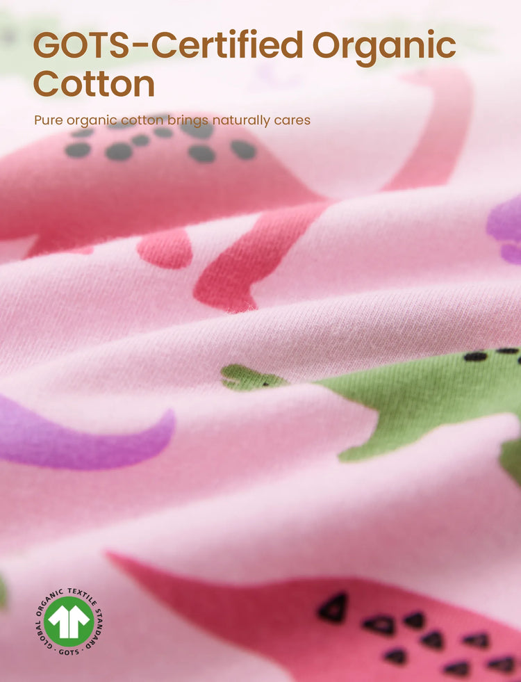 Kleinkind / Kinder 2-teiliger Pyjama aus Bio-Baumwolle mit kindlichem Print Eng anliegende Pyjamas für Mädchen / Jungen rosa