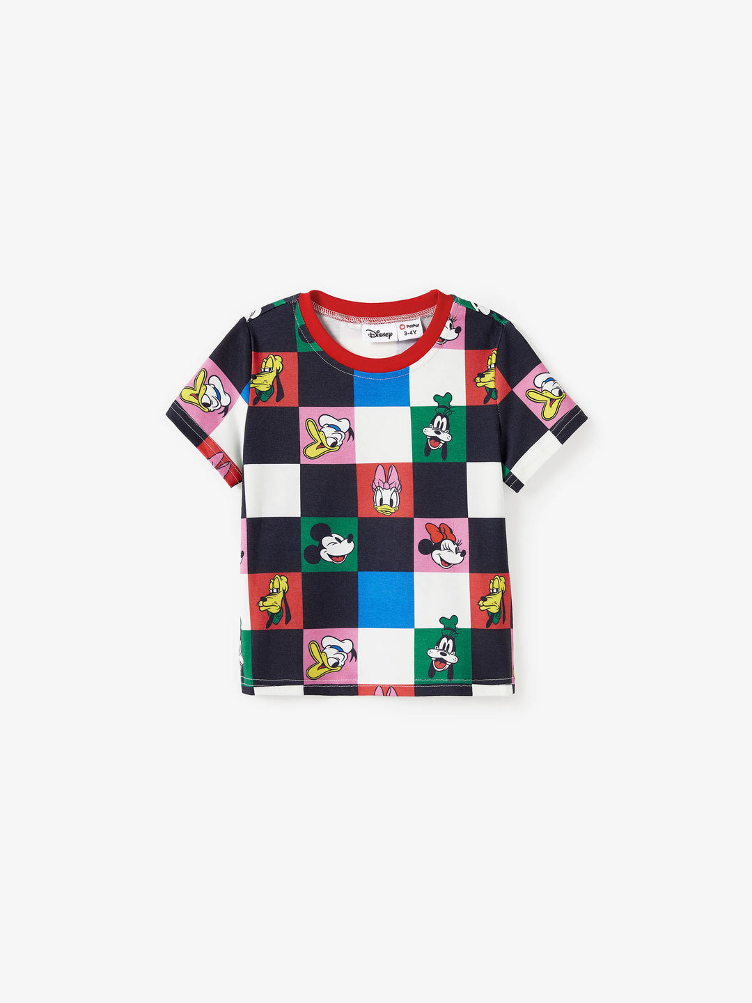 Disney Mickey and Friends Family Matching Naia™ Colorful Checkered Pattern Top/Sleeveless Dress/Onesie Multi-color