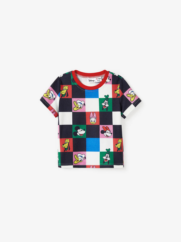 Ensemble assorti Disney Mickey et ses amis Naia™ à carreaux colorés, haut, robe sans manches et combinaison multicolore