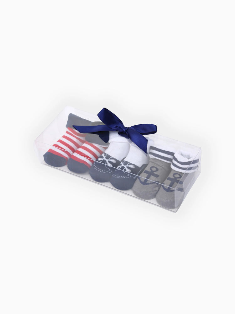 Baby Boy 3-Pack Cotton Slip Resistant Socks Color-A