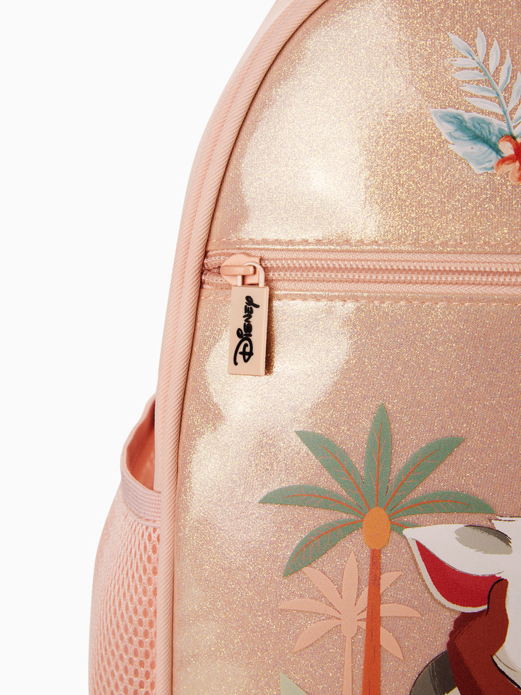 Disney Princess Toddler Girls  Moana Pink Glitter Backpack with Chest Strap & Bottle Pockets Apricot