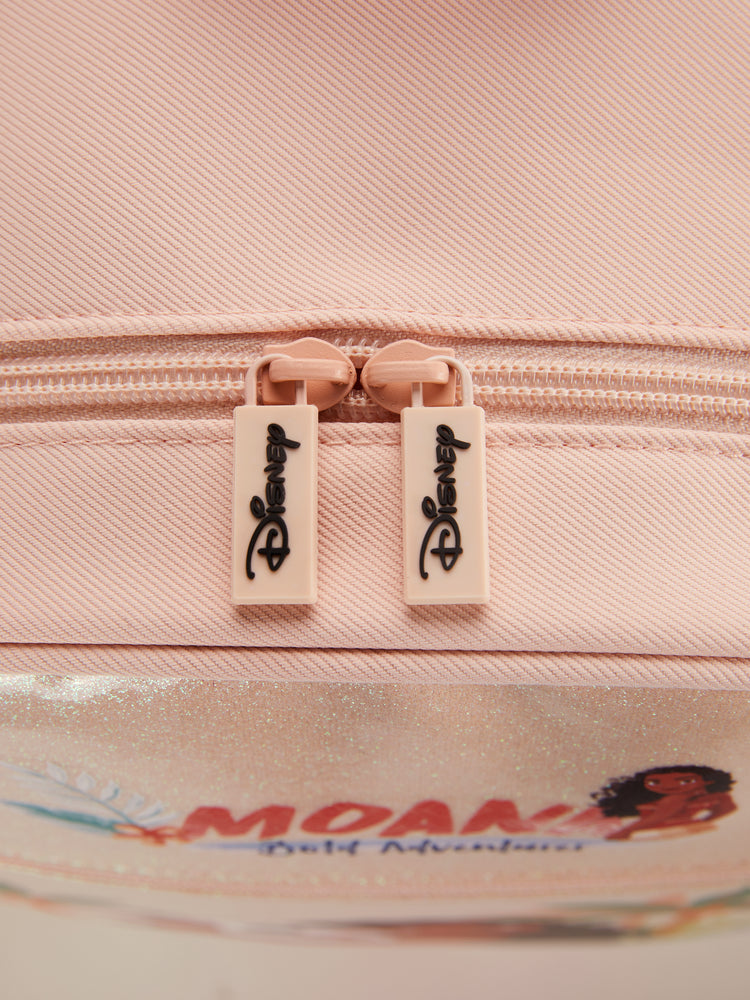 Disney Princess Toddler Girls  Moana Pink Glitter Backpack with Chest Strap & Bottle Pockets Apricot