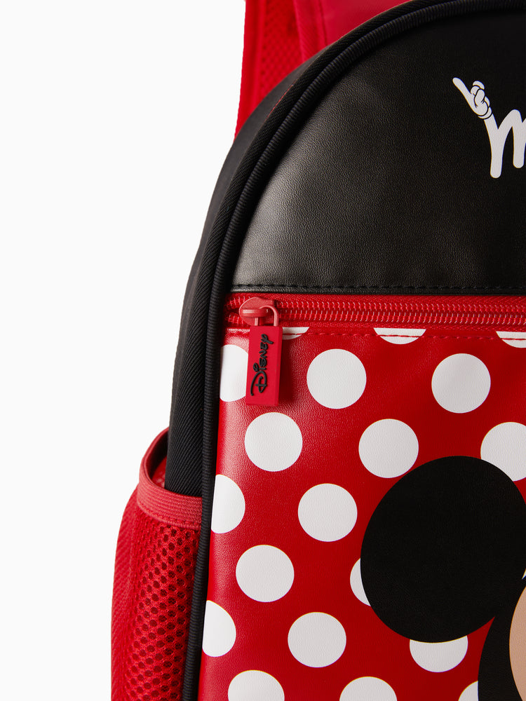 Disney Mickey and Friends Toddler Girl Minnie Backpack with Chest Strap & Bottle Pockets Hot Pink Black