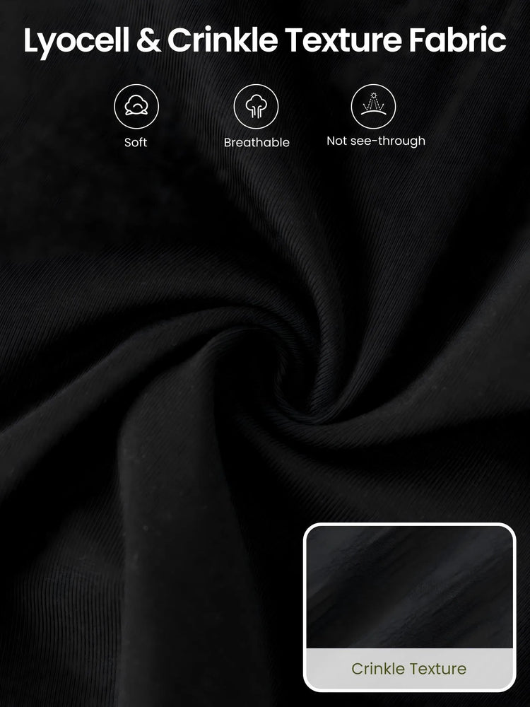 Robe longue décontractée à volants style bohème pour fille avec poches, noire