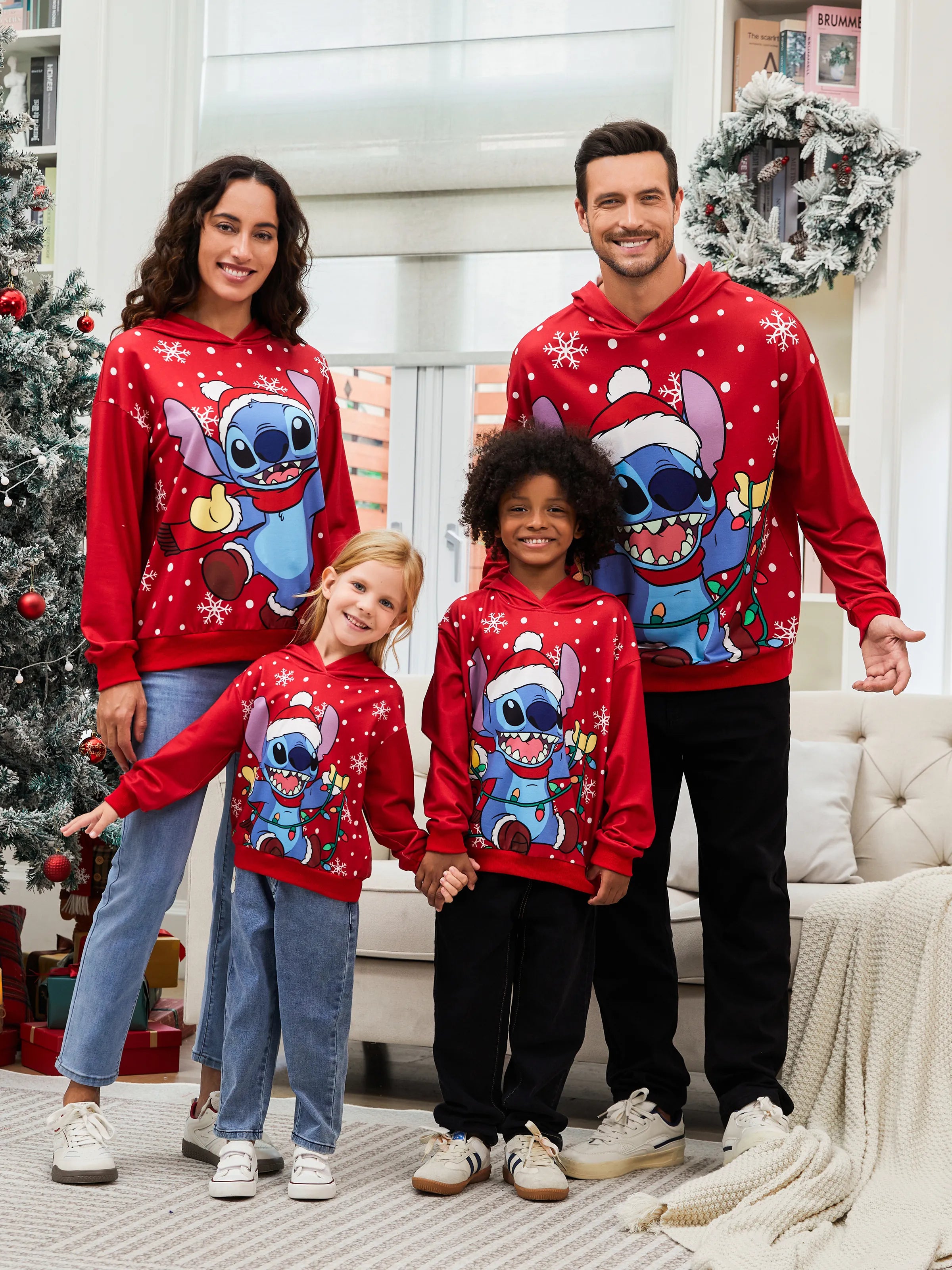 Sudadera con capucha de Disney Stitch para la familia, pieza