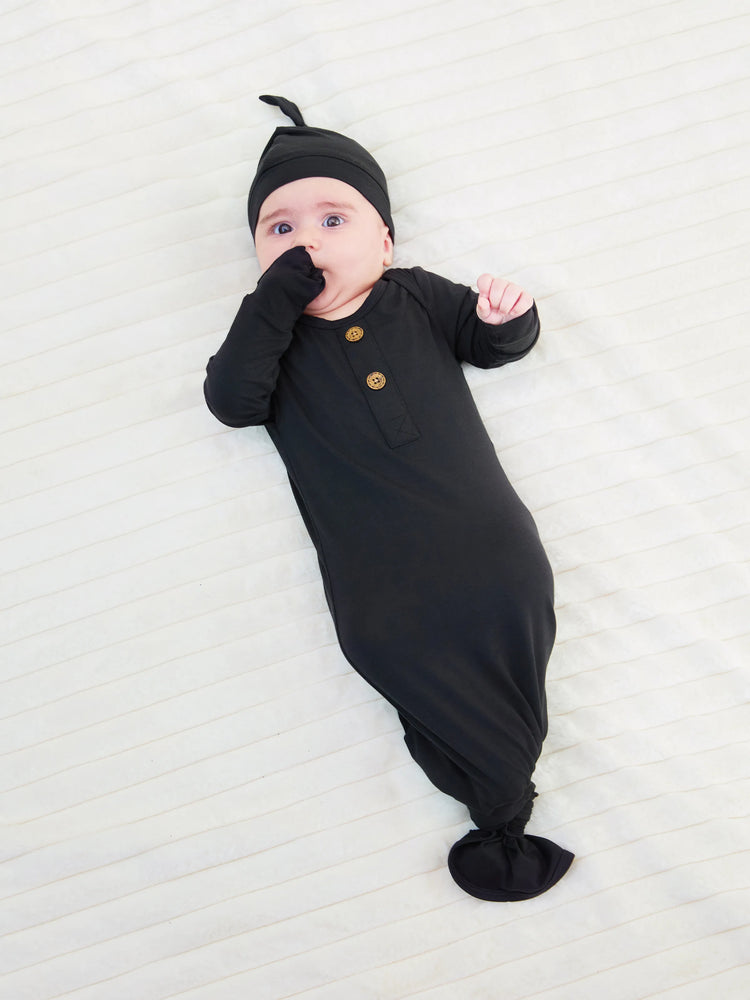 Bambus Baby Schlafsack für Jungen/Mädchen mit Hut schwarz