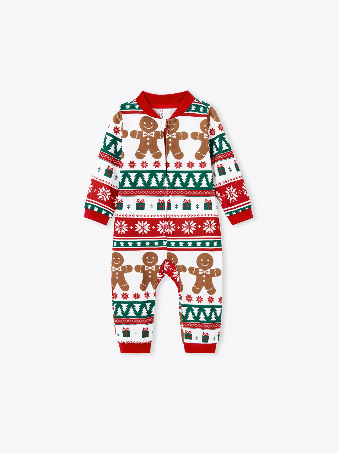 Conjunto de pijama familiar navideño a juego, pijama con estampado de cuadros navideños de jengibre y calcetines navideños rojos