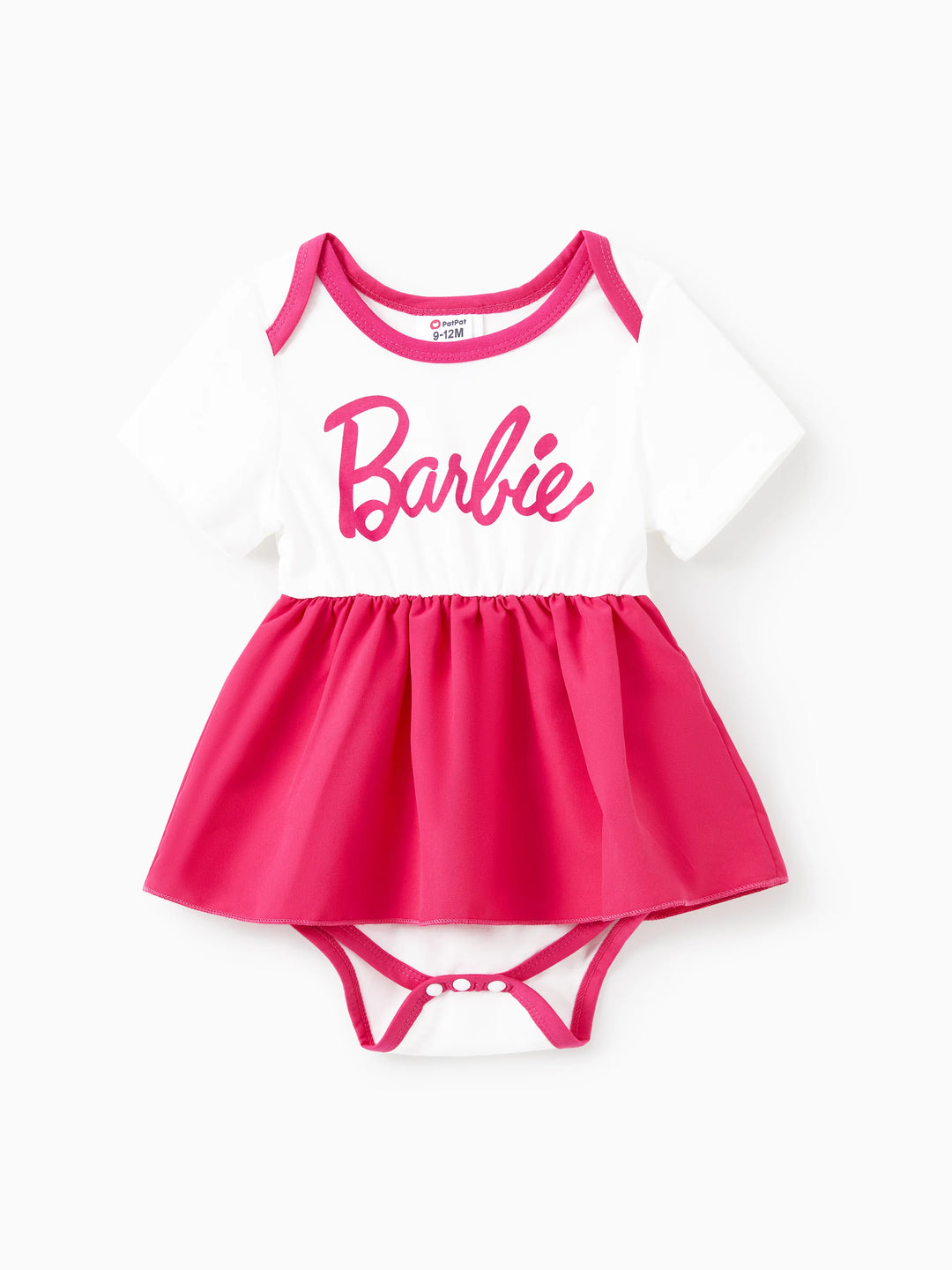 Conjunto de mameluco de Barbie con cinturón y estampado de letras "Mamá y yo" en blanco