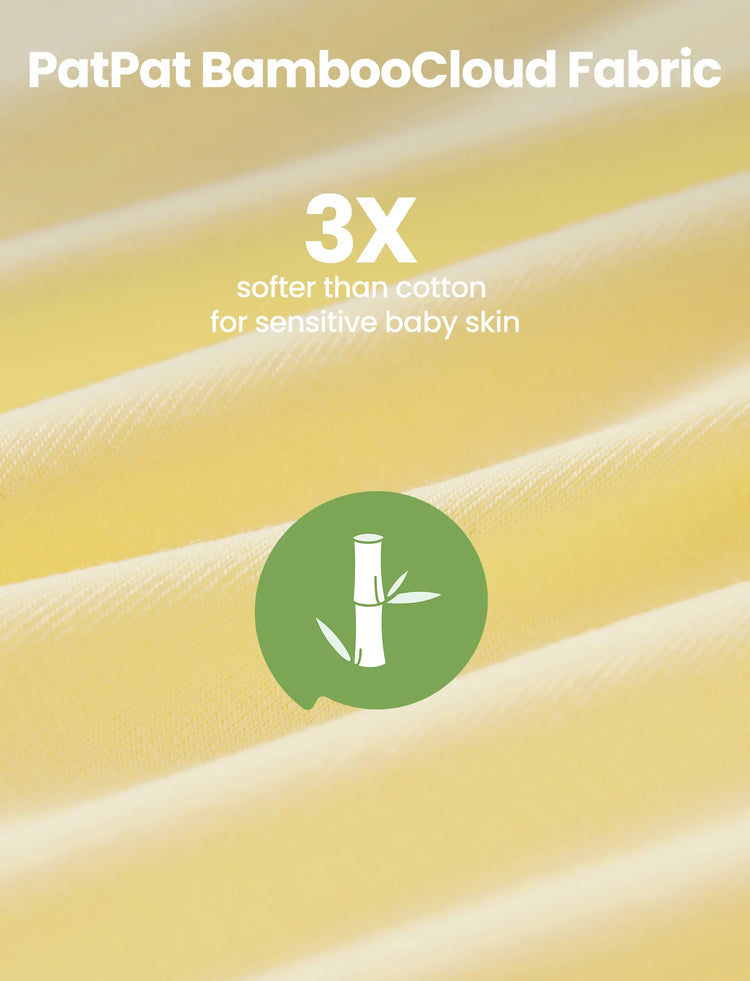 Bambus 2er-Pack Füßlinge Baby Jungen / Mädchen 2-Wege-Reißverschluss Strampler Anti-Rutsch Langarm Strampler blassgelb