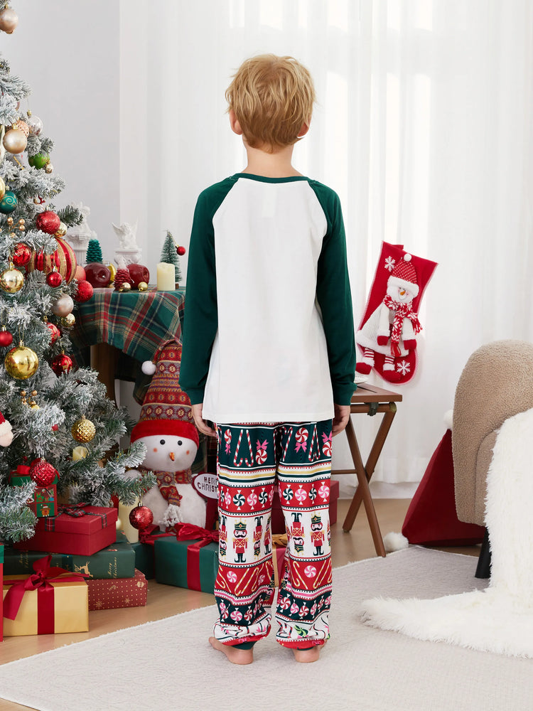 Matching Family Christmas Long Raglan Sleeves Nutcracker Pajamas Sets MultiColour