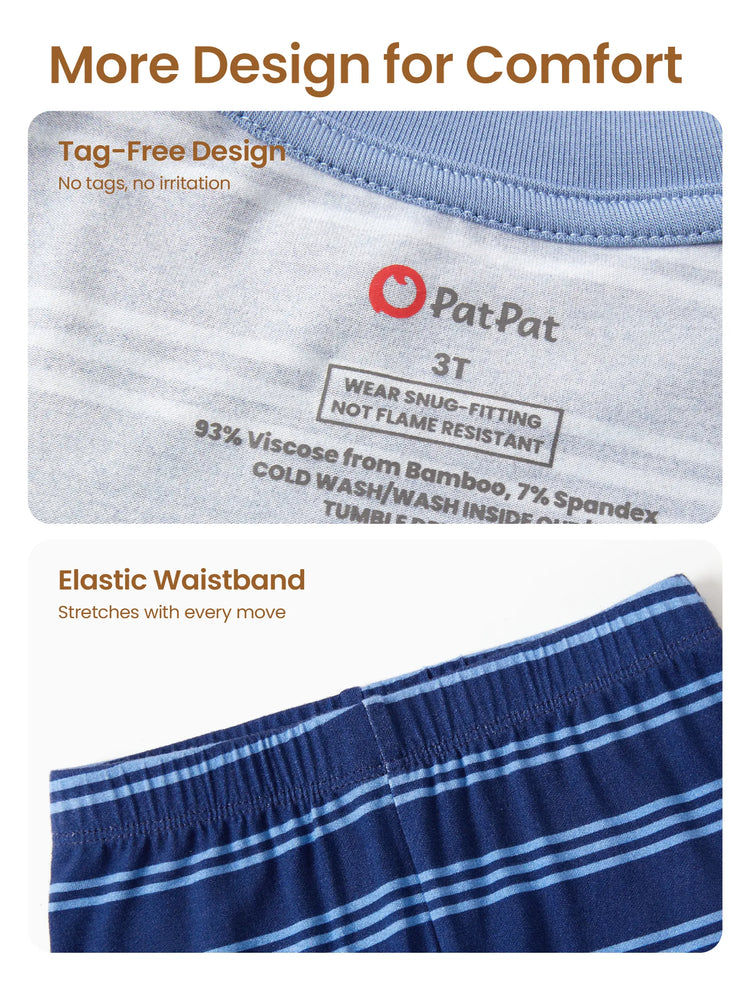 Christmas / Halloween Pajamas 2-piece Bamboo Pajamas Set With Playful Print for Toddler / Kids ( Snug-Fitting) Blue