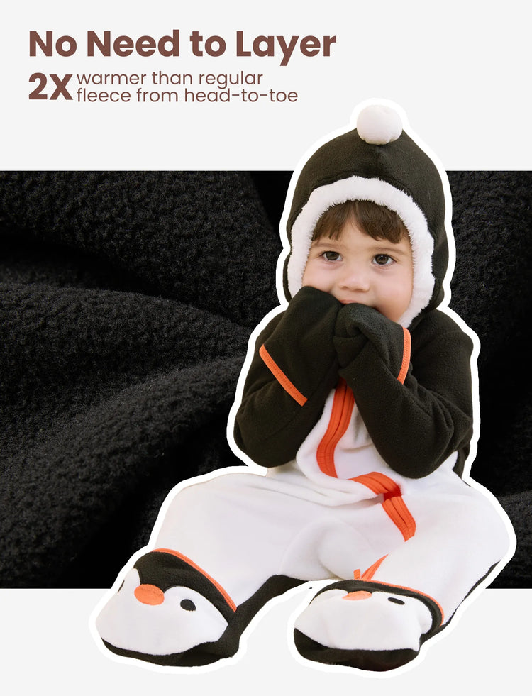 Combinaison unisexe 3D hyper-tactile pour bébé, combinaison bidirectionnelle avec motif animal, noire