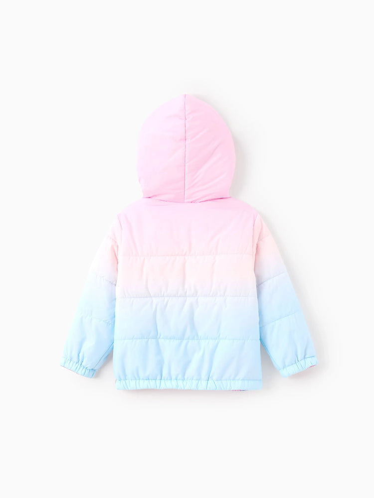 Ensemble 2 pièces veste à capuche et sac de rangement pour petite fille Disney La Reine des Neiges, imprimé dégradé Elsa et Anna
 Multicolore