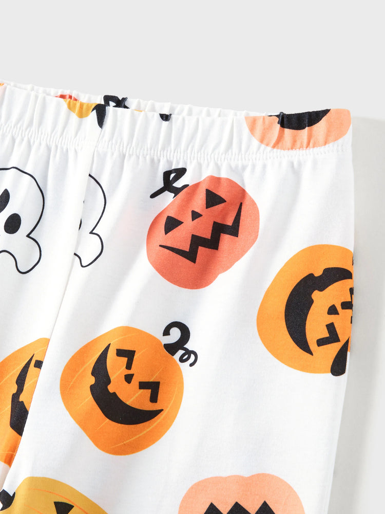 Pyjama assorti pour toute la famille, imprimé citrouille et fantôme, blanc, pour Halloween