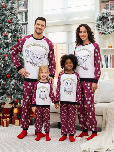 Harry Potter Christmas Family Matching Hedwig Print Pajamas Sets with Christmas Socks