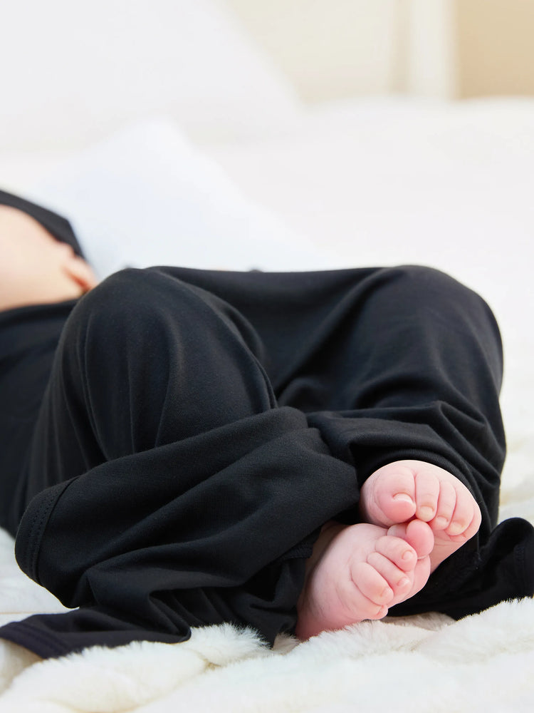 Bambus Baby Schlafsack für Jungen/Mädchen mit Hut schwarz