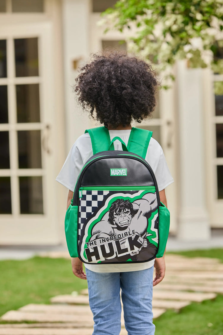 PatPat Marvel Hulk Kids Backpack for Daycare and Kindergarten, Roomy Toddler Daypack with Comfortable Padded Shoulder Straps Green
