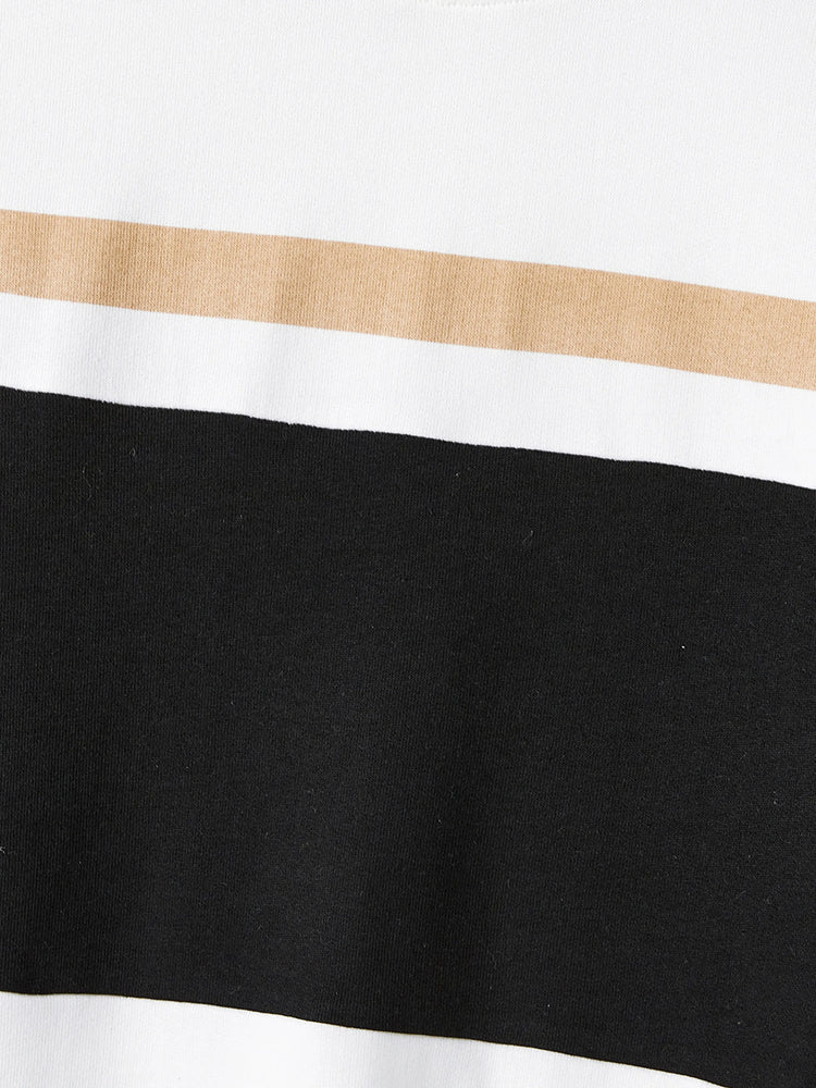 Family Matching Black-Almond Mesh Skirt and Classic Round Neck Long Sleeve Tops Sets Black