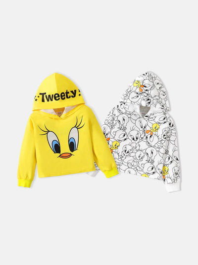 Looney Tunes Kid Girl Tweety Print Hoodie Sweatshirt Yellow