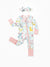 Bamboo Baby Girl Elegant Printed 2-Way Zip Onesies Anti Slip Long-sleeve Footie with Hairband Light Pink