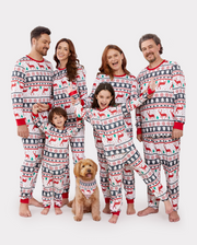 PatPat Family Matching Christmas Pajamas Fair Isle Red & White