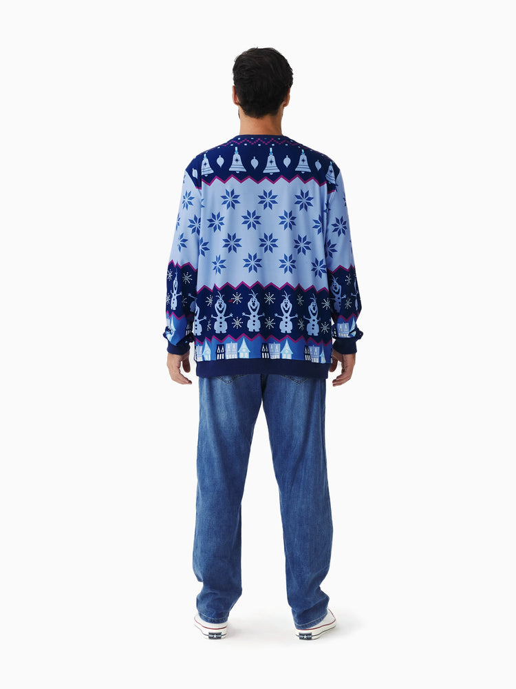 Disney Frozen Famille assortie 1 pièce Noël Elsa Anna Olaf motif flocon de neige haut à manches longues multicolore