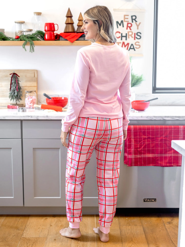 Ensemble pyjama ajusté Barbie Noël Maman et coton bio rose
