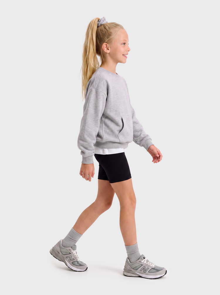 Sweat-shirt col rond unisexe pour bébé et enfant, gris