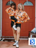 Sweat-shirts à manches longues orange à imprimé fantôme d'Halloween pour maman et moi