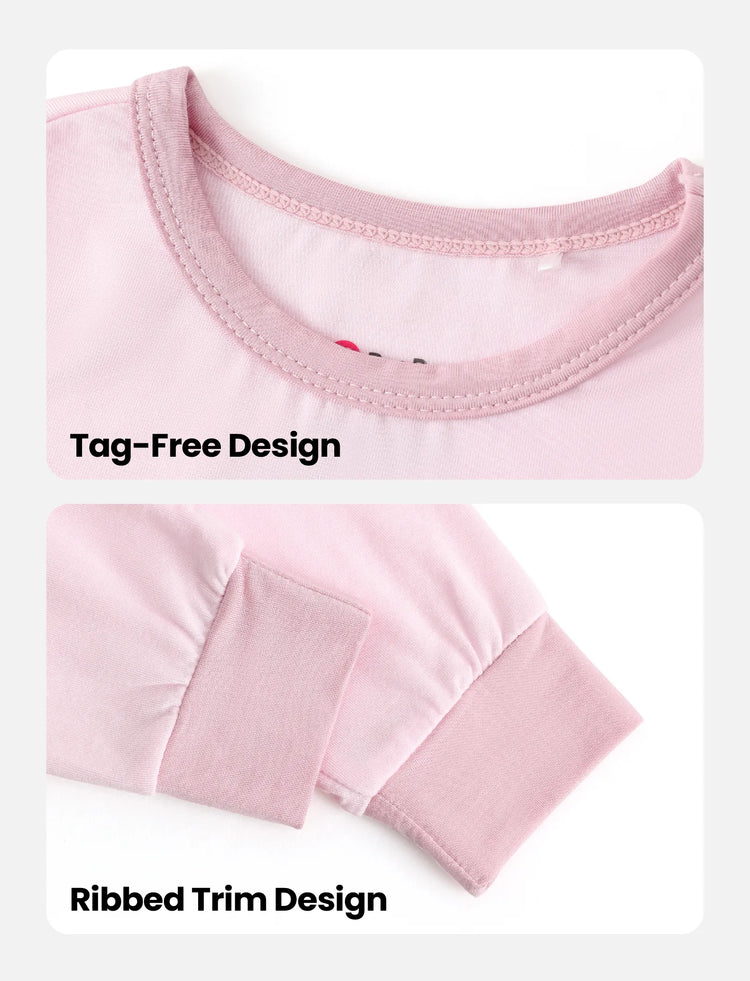 Pyjama 2 pièces en Tencel Modal pour bébé fille/garçon (coupe ajustée) rose