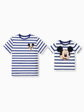 Daddy and Me Disney Mickey and Friends Family Matching Stripe & Character Print Short-sleeve Naia™Dresses and T-shirts Sets COLOREDSTRIPES