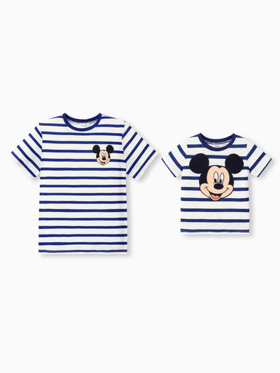 Daddy and Me Disney Mickey and Friends Family Matching Stripe & Character Print Short-sleeve Naia™Dresses and T-shirts Sets COLOREDSTRIPES