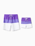 Daddy & Son Color-block Swim Trunks (Quick-Dry) ColorBlock