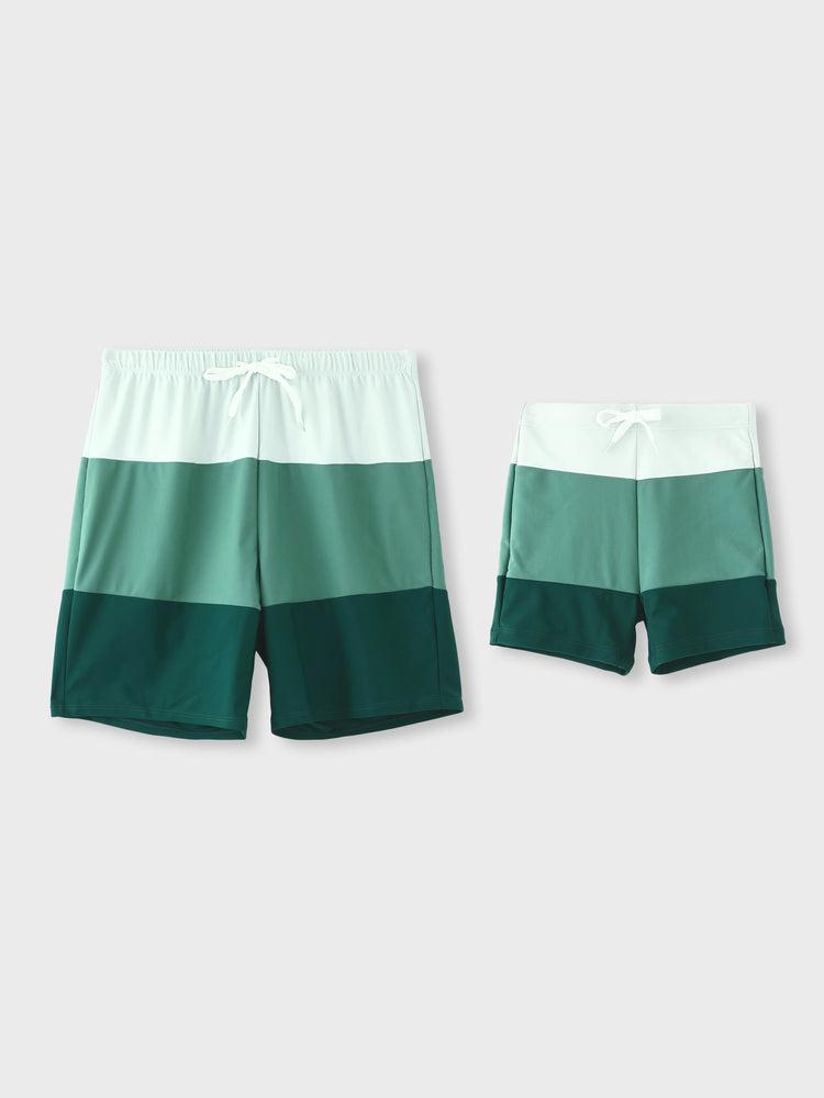Papa & Sohn Farbblock Badeshorts Mehrfarbig