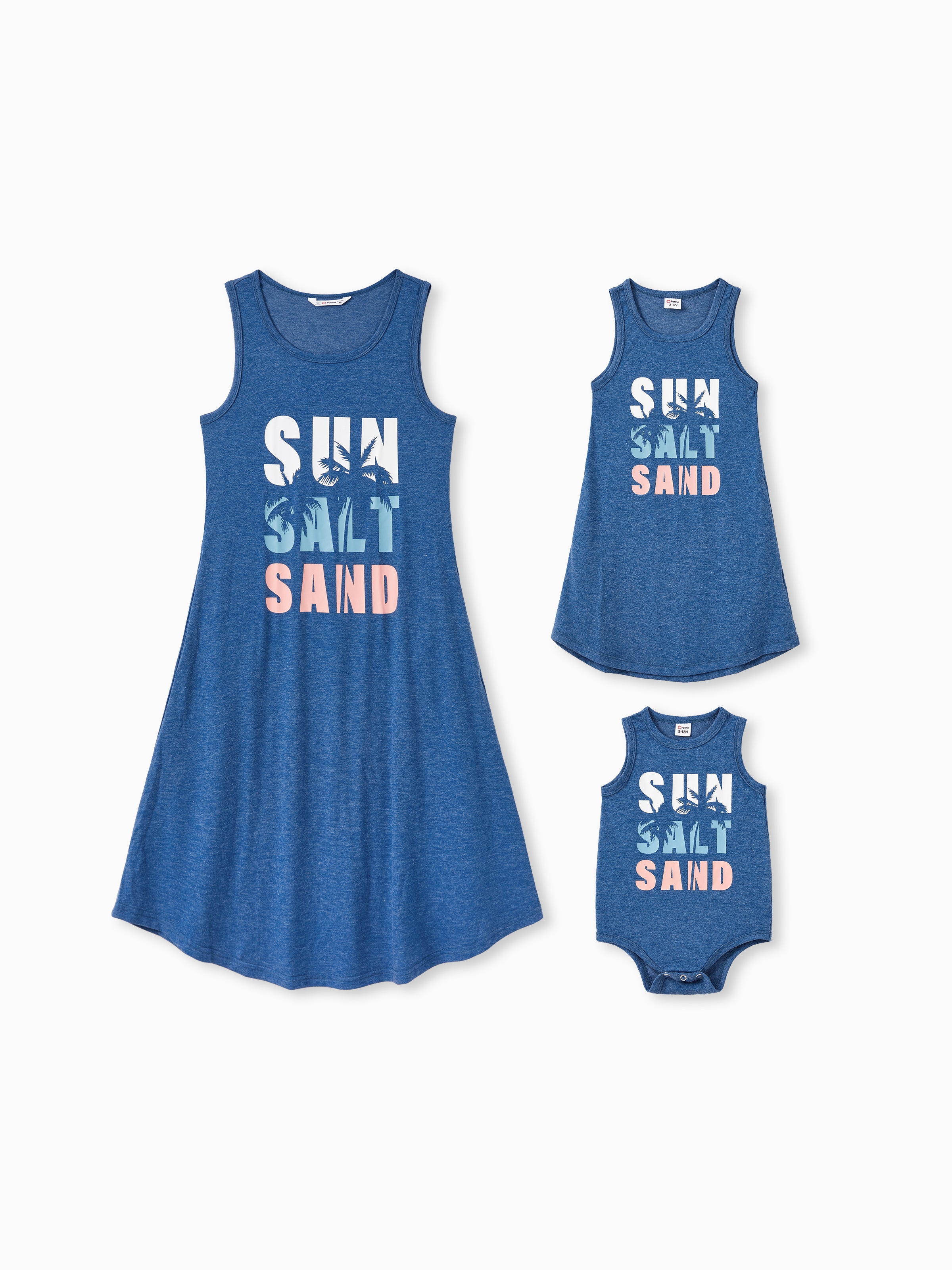 Mommy & me Sets Blue Tank Flowy A-Line Tank Dress with Pockets Blue - PatPat Mommy & me Sets Blue Tank Flowy A-Line Tank Dress with Pockets Blue - PatPat