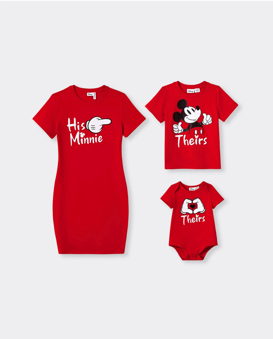Disney Mickey and Friends Mommy & me Funny Gesture Dress/Romper for Gift Red