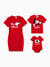 Disney Mickey and Friends Mommy & me Funny Gesture Dress/Romper for Gift Red