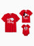 Disney Mickey and Friends Daddy & Daughter Funny Gesture Cotton T-shirt/Dress/Romper for Gift Red