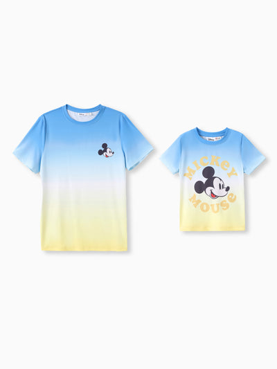 Daddy and Me Disney Mickey and Friends Family matching Mickey Mouse Allover Print Denim Dresse/Jumpsuit/T-shirt Blue