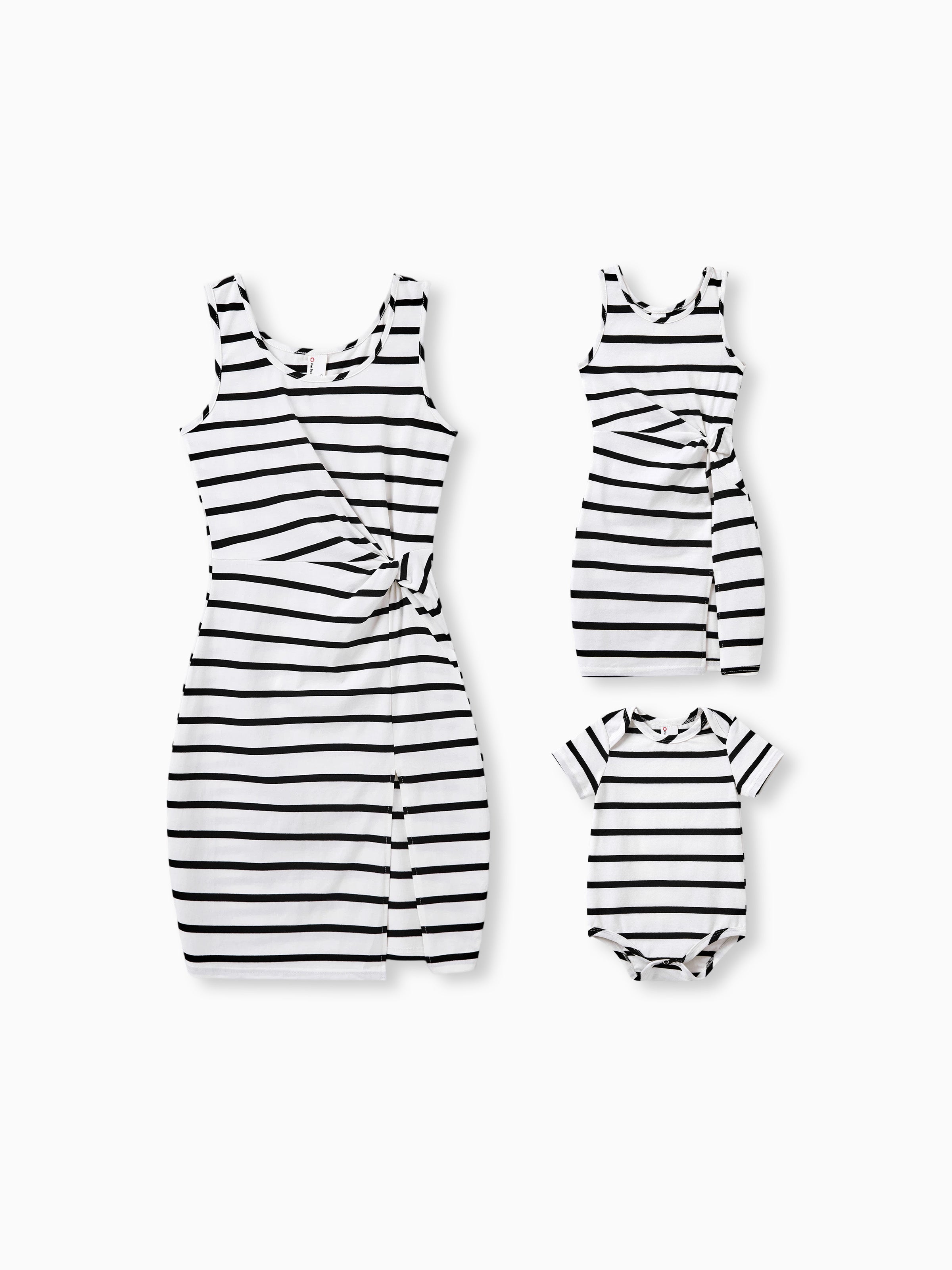 Mommy & me Cotton Set Strap Bodycon Dress Black+White, Black+White / Women / XL Mommy & me Cotton Set Strap Bodycon Dress Black+White, Black+White / Women / XL