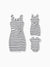 Mommy & me Cotton Set Strap Bodycon Dress Black+White