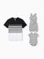 Daddy & Daughter Cotton Set Black and White Stripe T-shirt or Strap Bodycon Dress Black+White
