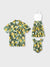 Daddy & Daughter Outfits – Lemon Print Hawaiian Shirts & Summer Dresses – Tropical Vacation Clothes for Men, Women & Kids Green