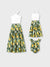 Mommy & me Outfits – Lemon Print Hawaiian Summer Dresses – Tropical Vacation Clothes for Men, Women & Kids Green