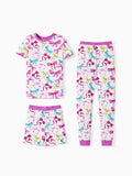 Toddler / Kids Christmas / Halloween Pajamas 3-Piece Bamboo Pajama Set 2-in-1 Look for 4 Seasons (Snug-Fitting) Pink