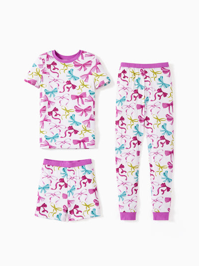 Pyjama de Noël/Halloween pour tout-petits/enfants Ensemble de pyjama 3 pièces en bambou Look 2 en 1 pour 4 saisons (ajustement parfait) Rose